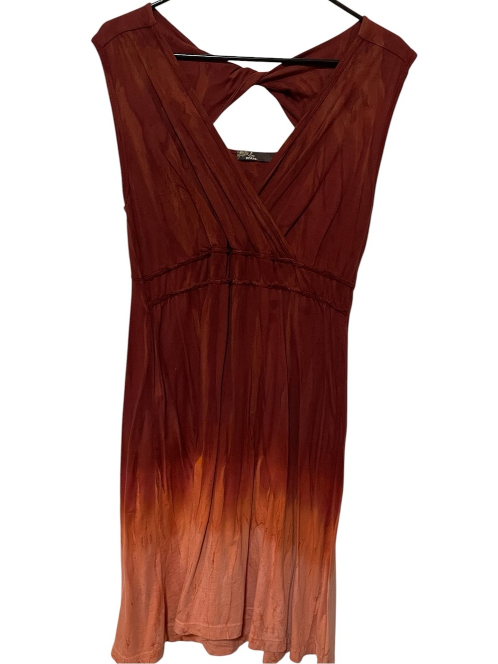Prana Rust Ombre Sleeveless V-Neck Dress